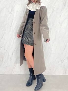 「Coming soon…」｜「アイテム（その他アウター）」を使った、dazzlin SHOP STAFFさん（レディース・158cm）の秋コーディネート