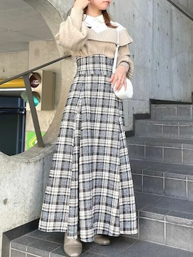 「アイテム（スカート）」を使った、dazzlin SHOP STAFFさん（レディース・145cm）の秋コーディネート