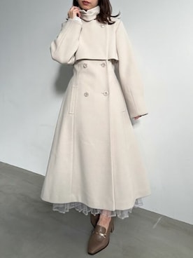 「アイテム（その他アウター、ホワイト系）」を使った、dazzlin SHOP STAFFさん（レディース・148cm）の秋コーディネート
