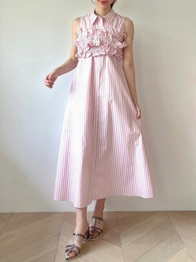 「アイテム（シャツワンピース、ピンク系）」を使った、dazzlin SHOP STAFFさん（レディース・160cm）の冬コーディネート