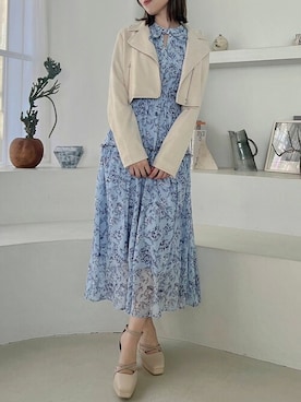 「シフォンワンピ」｜dazzlin SHOP STAFFさん（レディース・158cm）の春コーディネート