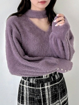 「dazzlin（ダズリン）のアイテム（ニット/セーター）」を使った、dazzlin SHOP STAFFさん（レディース・161cm）の秋コーディネート