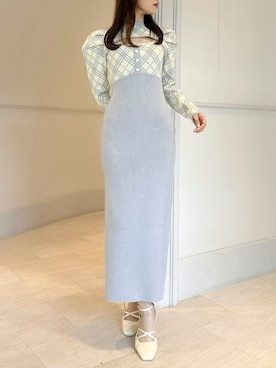 「アイテム（ワンピース、ブルー系）」を使った、dazzlin SHOP STAFFさん（レディース・153cm）の秋コーディネート