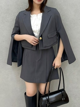「dazzlin（ダズリン）のアイテム（ジャケット/アウター）」を使った、dazzlin SHOP STAFFさん（レディース・153cm）の春コーディネート