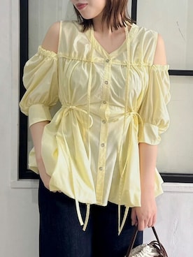 「ペプラムブラウス」｜dazzlin SHOP STAFFさん（レディース・158cm）の春コーディネート