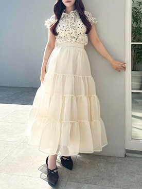 「アイボリー」｜dazzlin SHOP STAFFさん（レディース・158cm）の夏コーディネート