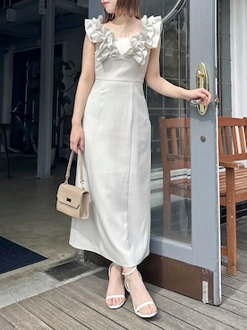 「オフホワイト」｜「アイテム（ワンピース/ドレス）」を使った、dazzlin SHOP STAFFさん（レディース・158cm）の夏コーディネート