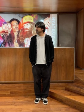 「HYSTERIC GLAMOUR（ヒステリックグラマー）のCIRCLE HEAD Tシャツ2PACS（Tシャツ/カットソー）」を使った、matsuさん（メンズ・175cm）の秋コーディネート