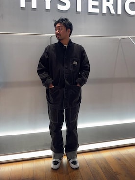 「ワイドパンツ 」｜「アイテム（ブルゾン）」を使った、matsuさん（メンズ・175cm）の冬コーディネート