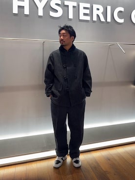 「ワイドパンツ 」｜「アイテム（その他アウター）」を使った、matsuさん（メンズ・175cm）の冬コーディネート
