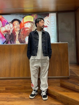 「HYSTERIC GLAMOUR（ヒステリックグラマー）のCIRCLE HEAD Tシャツ2PACS（Tシャツ/カットソー）」を使った、matsuさん（メンズ・175cm）の冬コーディネート