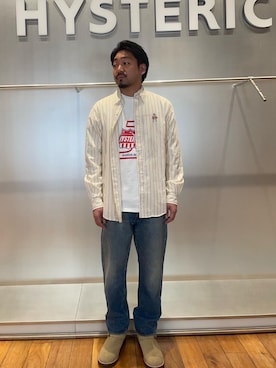 「シャツ 」｜「アイテム（ブーツ）」を使った、matsuさん（メンズ・175cm）の冬コーディネート
