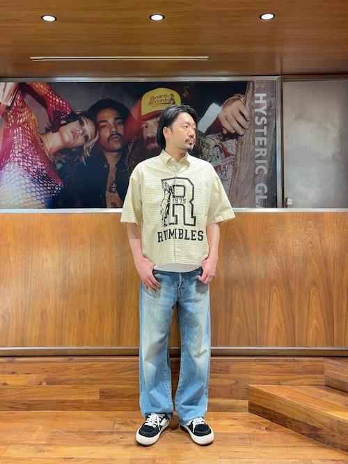 ☆即日発送☆ HG RUMBLES ワイドレギュラーカラーシャツ RUMBLES ワイドレギュラーカラーシャツ|HYSTERIC GLAMOUR MEN