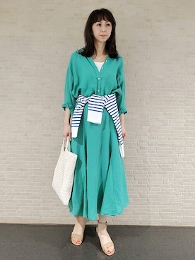 「SHIPS（シップス）のアイテム（スカート）」を使った、佐藤さん（レディース・166cm）の春コーディネート