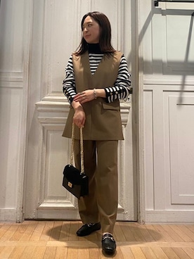 「きれいめスタイル」｜「アイテム（その他アウター）」を使った、Liesse STAFFさん（レディース・153cm）の冬コーディネート