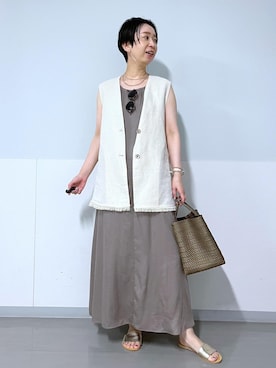 「アイテム（ワンピース/ドレス）」を使った、店長さん（レディース・162cm・40代）の夏コーディネート