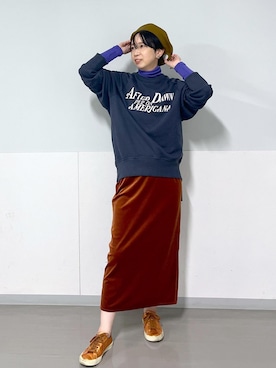 「Americana」｜「アイテム（Tシャツ/カットソー）」を使った、店長さん（レディース・162cm）の秋コーディネート