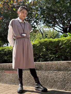 「MEIER.Q（マイヤーキュー）のアイテム（トップス）」を使った、Yun Han Chenさん（レディース・162cm）の冬コーディネート