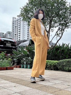 「アイテム（スーツジャケット）」を使った、Yun Han Chenさん（レディース・163cm）の冬コーディネート