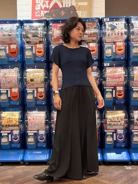 「no brand（ノーブランド）のアイテム（その他トップス、ブルー系）」を使った、Yun Han Chenさん（レディース・163cm）の夏コーディネート
