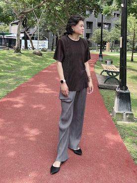 「no brand（ノーブランド）のアイテム（トップス）」を使った、Yun Han Chenさん（レディース・163cm）の春コーディネート