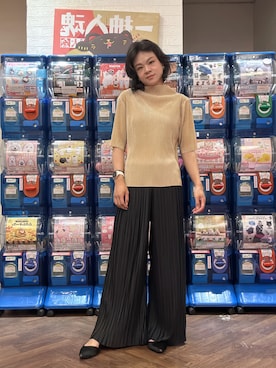 「no brand（ノーブランド）のアイテム（その他トップス、ゴールド系）」を使った、Yun Han Chenさん（レディース・163cm）の夏コーディネート