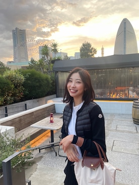 「アイテム（ダウンジャケット/コート）」を使った、Kさん（レディース・163cm）の秋コーディネート