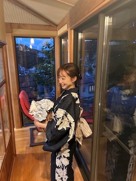 「アイテム（浴衣）」を使った、Kさん（レディース・163cm）の秋コーディネート