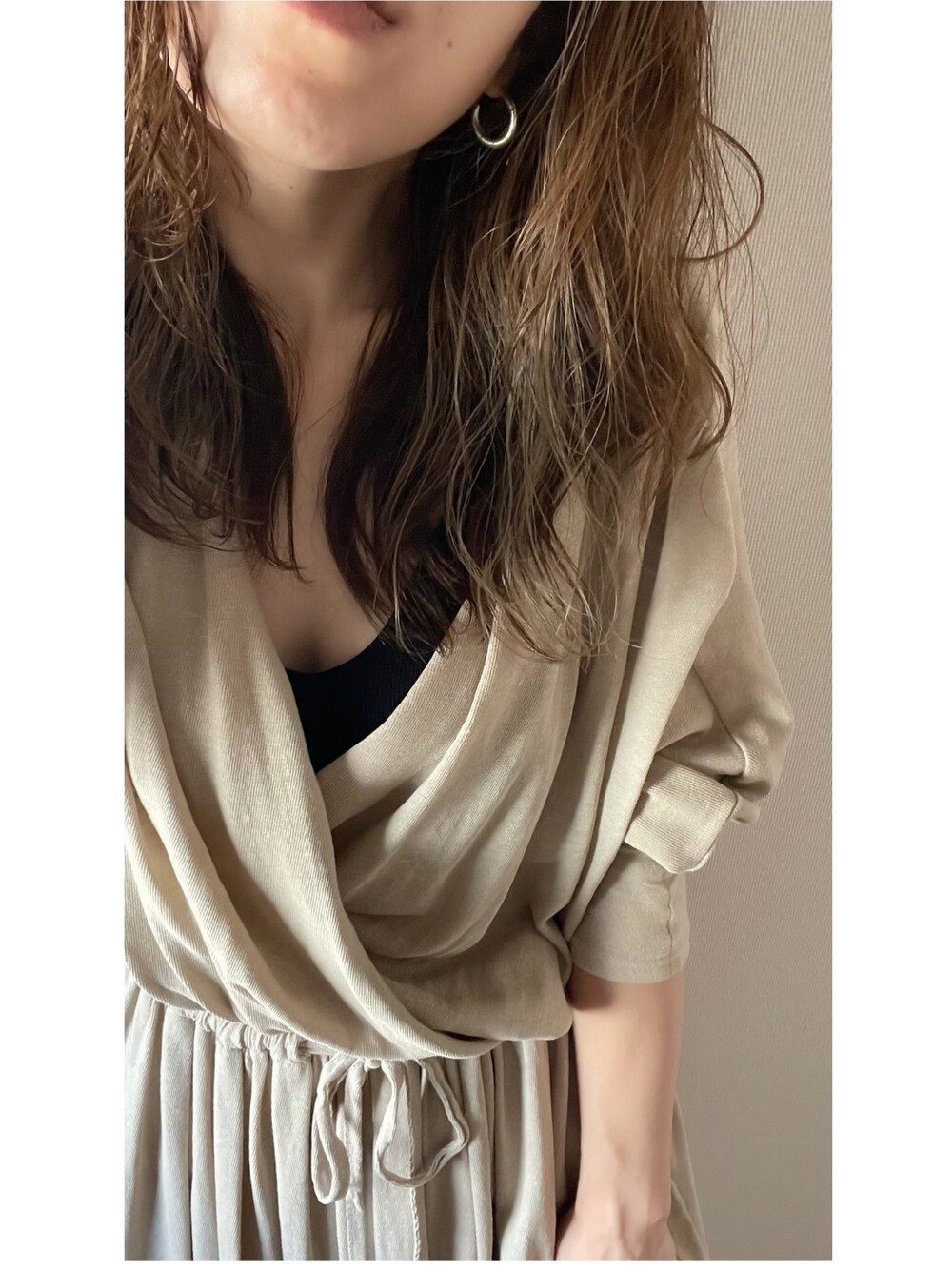 「ootd」｜「ETRE TOKYOのアイテム（ワンピース/ドレス、ベージュ系）」を使った、kaoriさん（レディース・156cm）の秋コーディネートの1枚目の写真