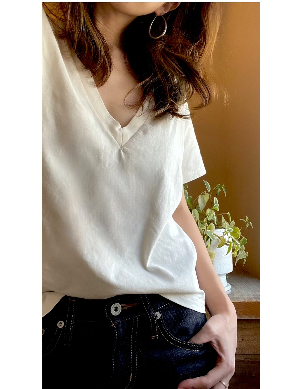「シンプルコーデ、TODAYFUL、masicstick」｜「MAGIC STICKのアイテム（Tシャツ/カットソー、ホワイト系）」を使った、kaoriさん（レディース・156cm）の夏コーディネートの1枚目の写真