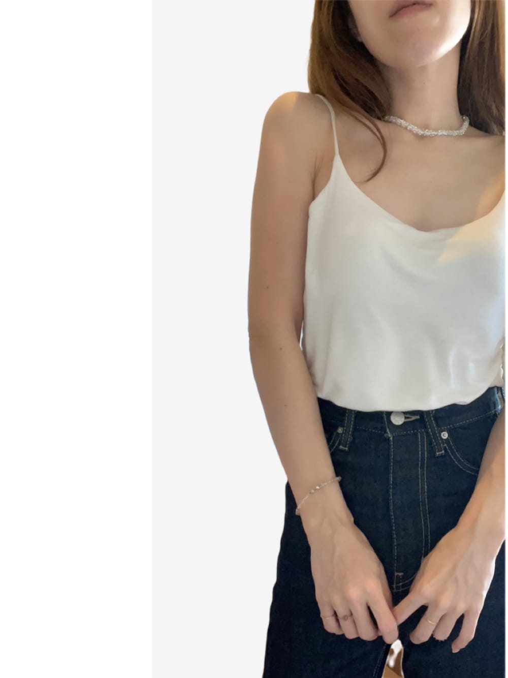 「シンプルコーデ、TODAYFUL、summer、モノトーン」｜「TODAYFULのアイテム（キャミソール、ホワイト系）」を使った、kaoriさん（レディース・156cm）の夏コーディネートの1枚目の写真