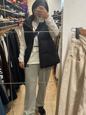 「重ね着ベストシーズン」｜「アイテム（スウェットパンツ）」を使った、yayoiさん（レディース・158cm）の秋コーディネート