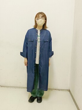 「Samansa Mos2 blue（サマンサモスモスブルー）のアイテム（デニムジャケット）」を使った、minminさん（レディース・160cm）の夏コーディネート