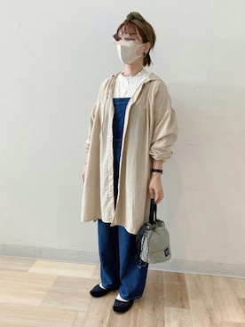 「Samansa Mos2 blue（サマンサモスモスブルー）のアイテム（サロペット/オーバーオール）」を使った、minminさん（レディース・160cm）の夏コーディネート