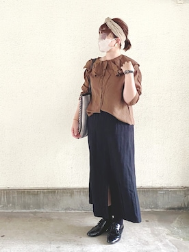 「Handmade（ハンドメイド）のアイテム（財布/小物）」を使った、minminさん（レディース・160cm）の夏コーディネート