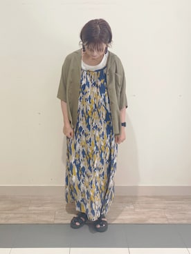 「Samansa Mos2 blue（サマンサモスモスブルー）のアイテム（ワンピース/ドレス）」を使った、minminさん（レディース・160cm）の夏コーディネート