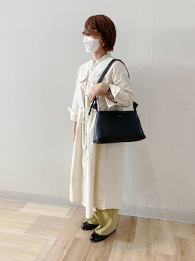 「Samansa Mos2 blue（サマンサモスモスブルー）のアイテム（シャツワンピース）」を使った、minminさん（レディース・160cm）の冬コーディネート