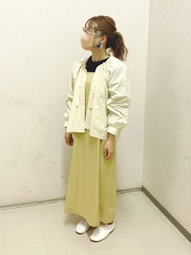 「Samansa Mos2 blue（サマンサモスモスブルー）のアイテム（ブルゾン）」を使った、minminさん（レディース・160cm）の春コーディネート
