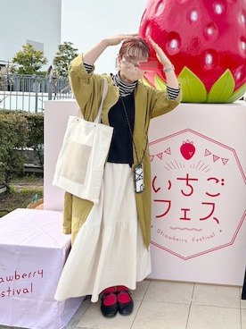 「春服デビュー宣言」｜「アイテム（その他アウター）」を使った、minminさん（レディース・160cm）の春コーディネート