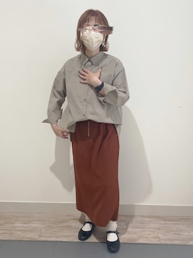 「Samansa Mos2 blue（サマンサモスモスブルー）のアイテム（スカート、オレンジ系）」を使った、minminさん（レディース・160cm）の秋コーディネート