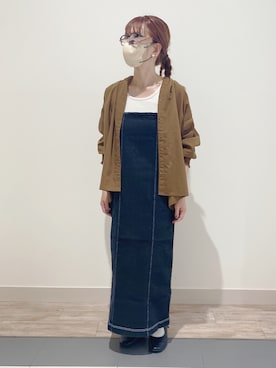 「Samansa Mos2 blue（サマンサモスモスブルー）のアイテム（タンクトップ）」を使った、minminさん（レディース・160cm）の夏コーディネート