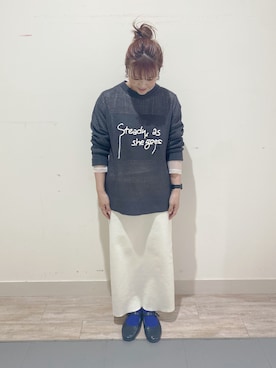 「Samansa Mos2 blue（サマンサモスモスブルー）のアイテム（ニット/セーター）」を使った、minminさん（レディース・160cm）の冬コーディネート