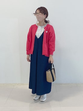 「ネコ」｜「アイテム（ワンピース/ドレス）」を使った、minminさん（レディース・160cm）の春コーディネート