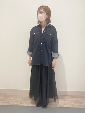 「Samansa Mos2 blue（サマンサモスモスブルー）のアイテム（ノーカラージャケット）」を使った、minminさん（レディース・160cm）の夏コーディネート