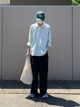 「アイテム（トートバッグ）」を使った、syun.さん（メンズ・179cm）の夏コーディネート