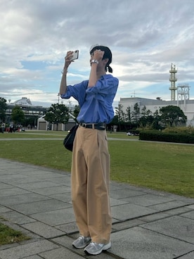 「青シャツ」｜syun.さん（メンズ・179cm）の秋コーディネート