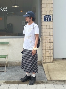 「アイテム（キャップ）」を使った、ﾕｲさん（レディース・162cm・20代）の秋コーディネート