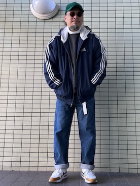 「アイテム（パーカー）」を使った、KZさん（メンズ・173cm）の冬コーディネート