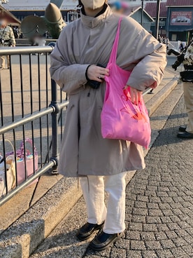 「ディズニー」｜「アイテム（モッズコート）」を使った、しかさん（レディース・166cm）の冬コーディネート