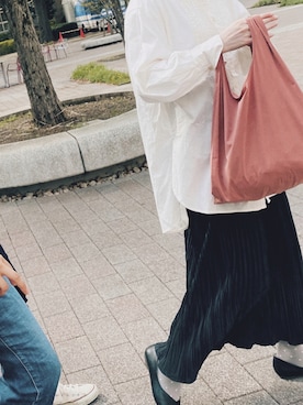 「アイテム（エコバッグ/サブバッグ、レッド系）」を使った、しかさん（レディース・166cm）の夏コーディネート